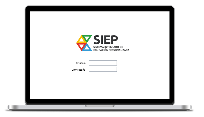 Portátil con la página de acceso a la aplicación SIEP